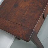 Vintage Large French Teak Rustic Colonial Farmhouse Side Table