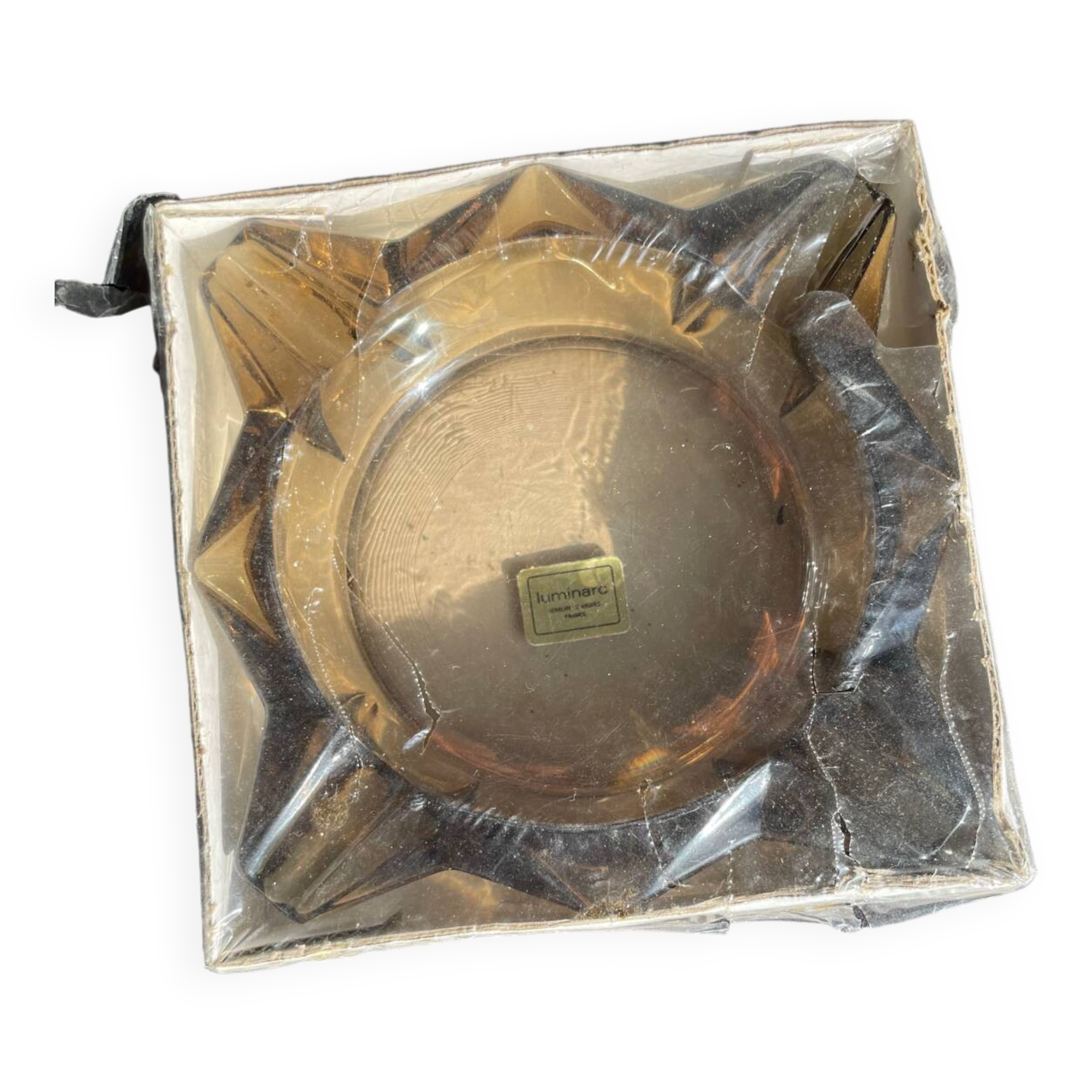 Vintage smoked glass ashtray Luminarc star