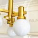 Gaetano Sciolari vintage chandelier in brass and opaline, 1970s