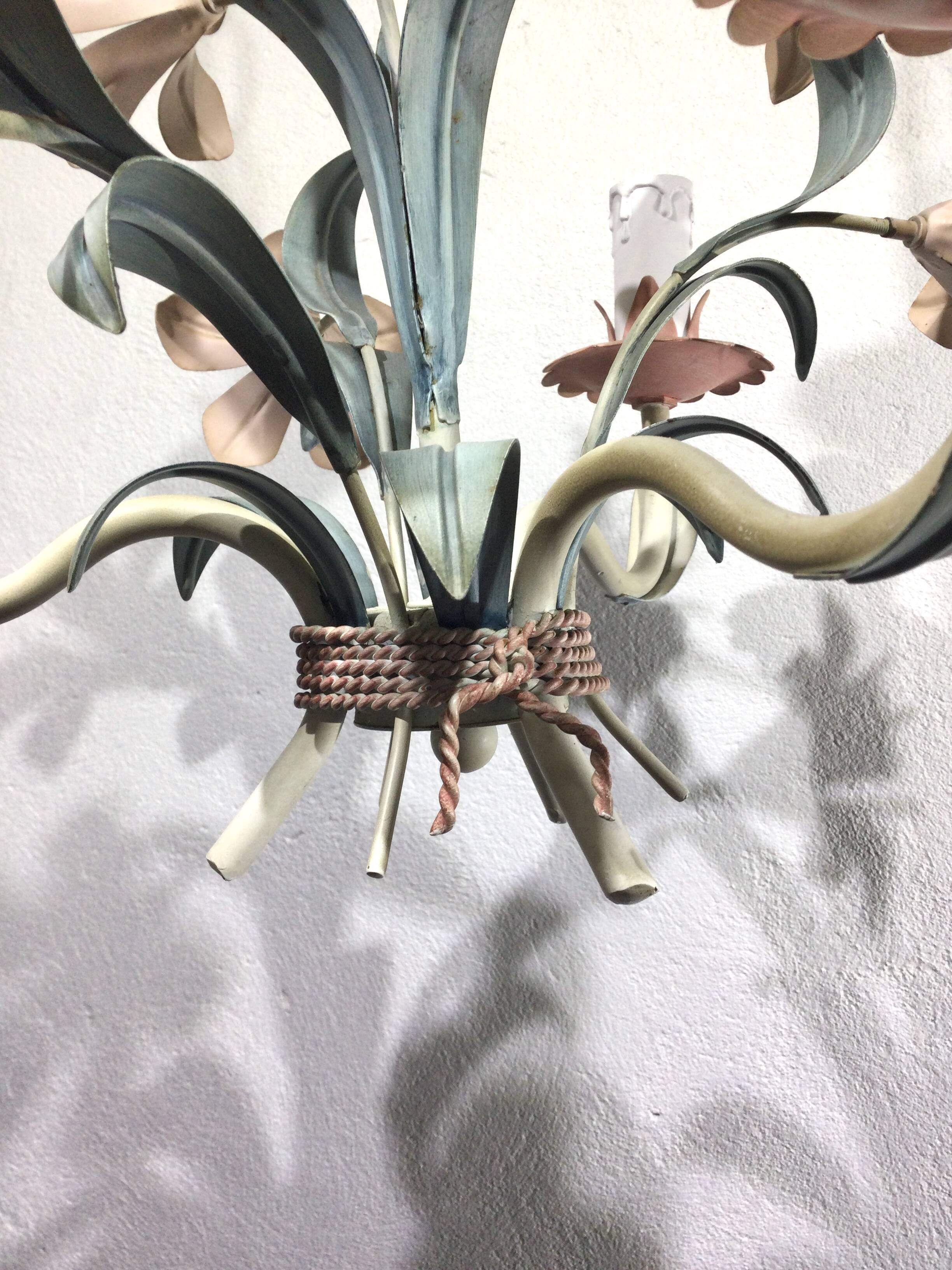 3-light wrought iron chandelier