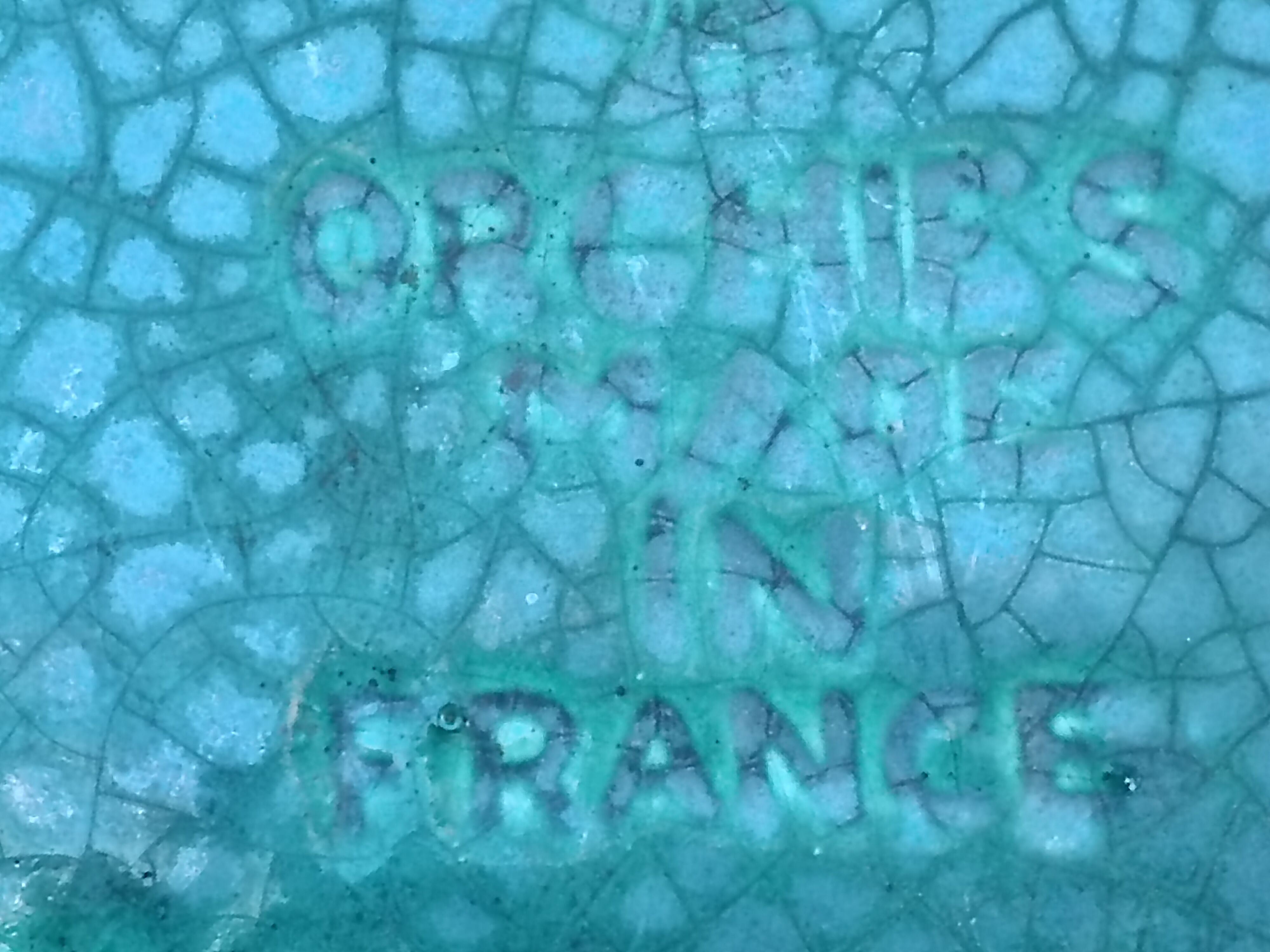 Cache pot in faience of Orchies, 50s