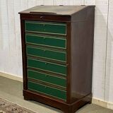 19th century mahogany cardboard box with writing desk
