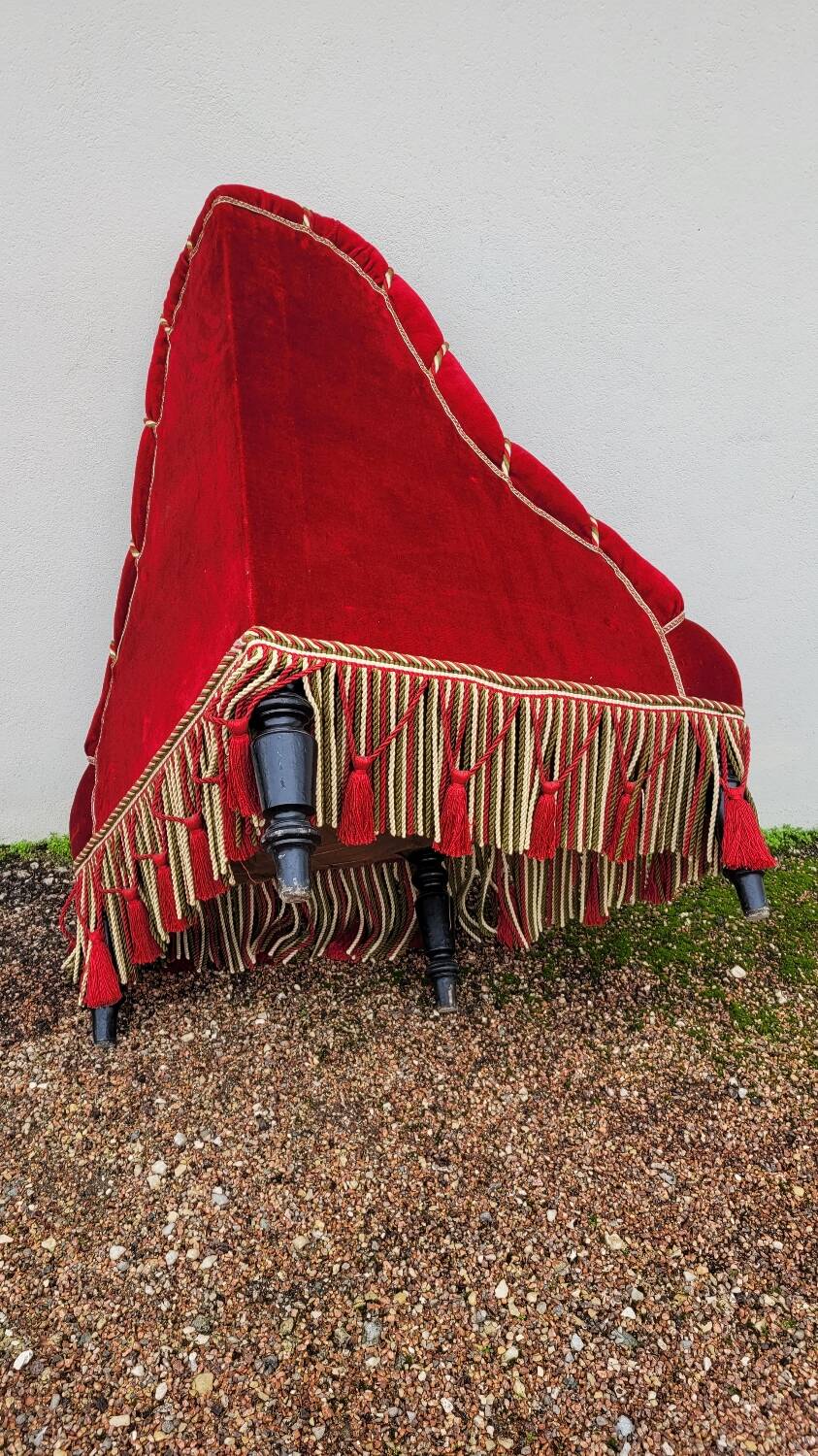 Velvet corner toad armchair, Napoleon III period