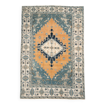 Tapis vintage Oushak extra large surdimensionné 11x16 pour salon, 348x495 cm
