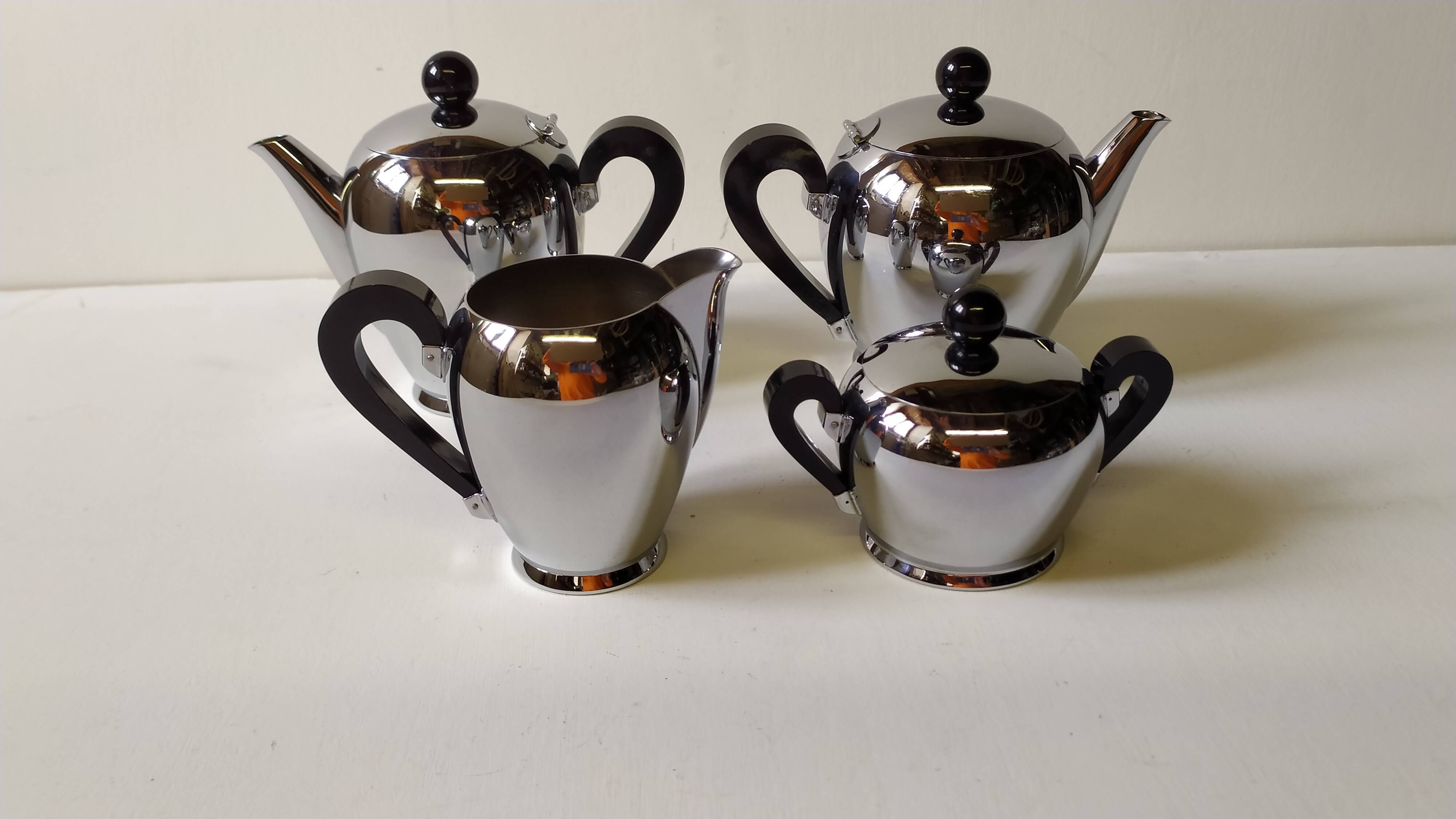 Vintage coffee and tea service by Alessi, 1940s, set of 5
