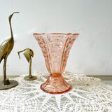 Vintage Art Deco style pink glass vase