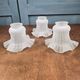 Set of 3 vintage satin glass tulips for lighting – Beaded and pleated decoration