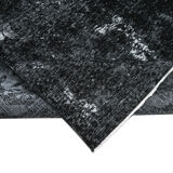 Handmade oriental overdyed 292 cm x 383 cm black wool carpet