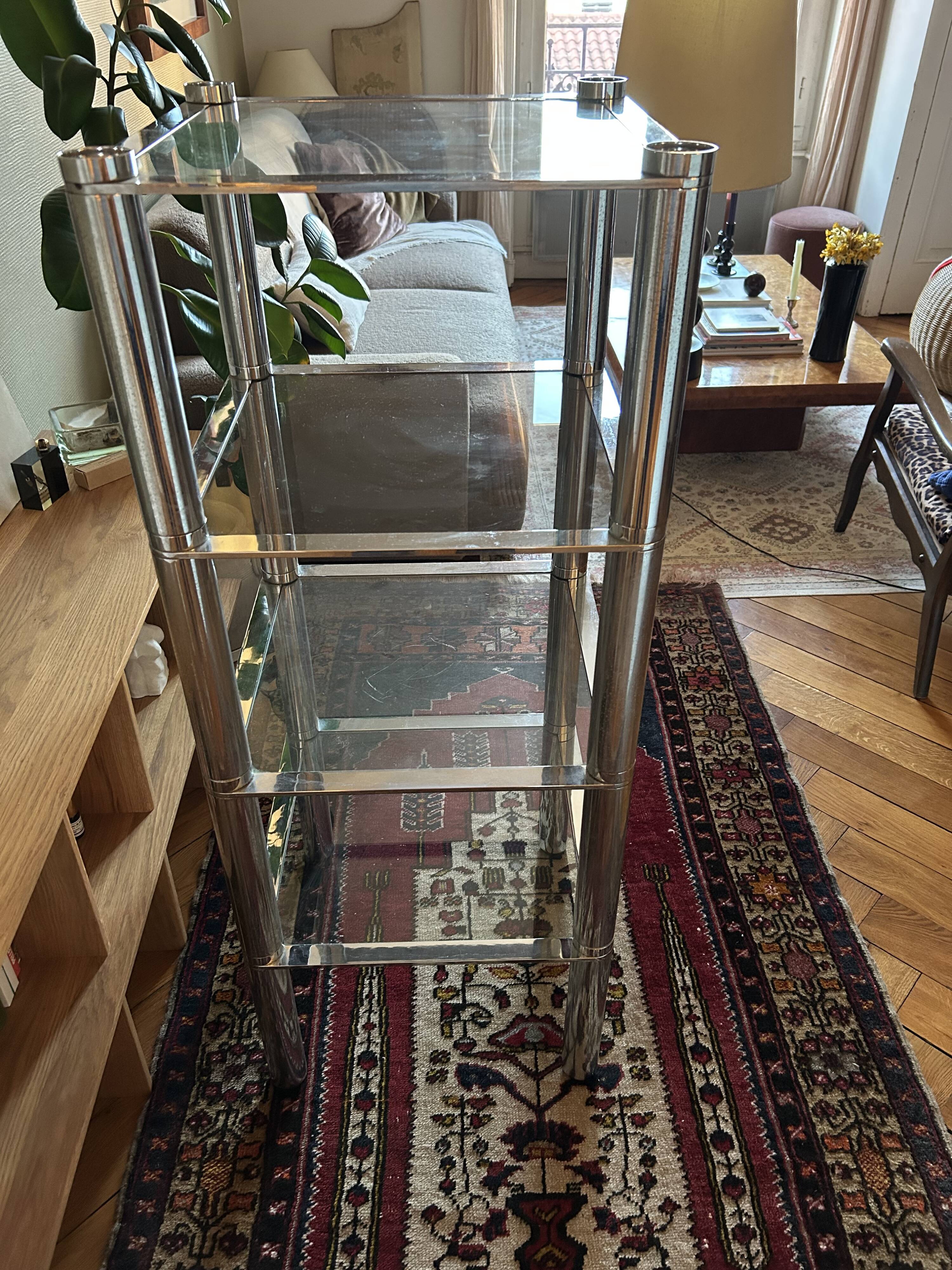 Glass and chrome coffee tables