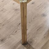 Table basse laiton plateau verre fumé