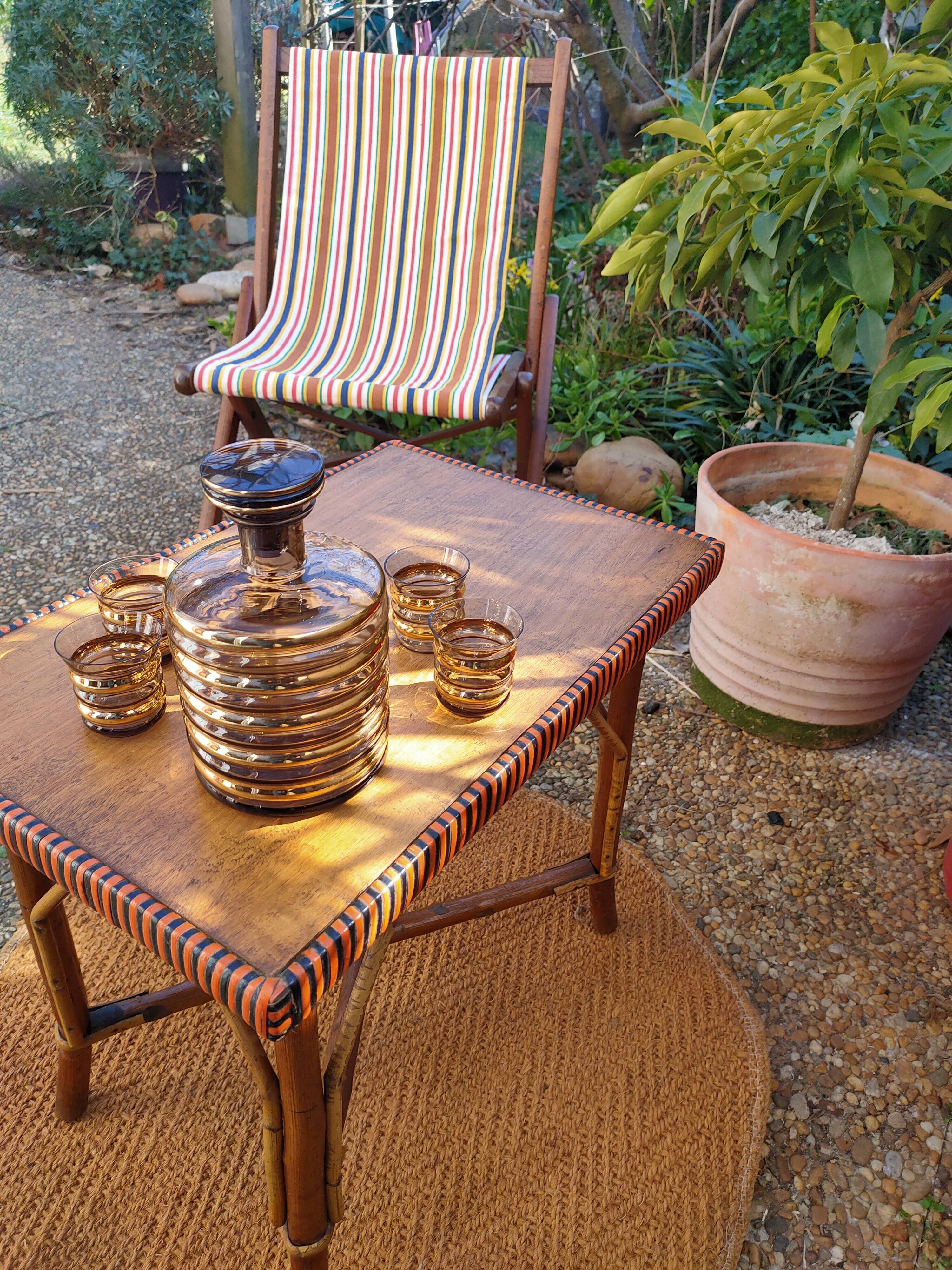 Vintage rattan coffee table