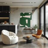 Abstract minimalist Organic green by Bodasca