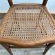 Set of 2 antique wooden bistro chairs canned seats