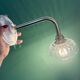 Vintage glass cut lampshade wall light - tableware collection -