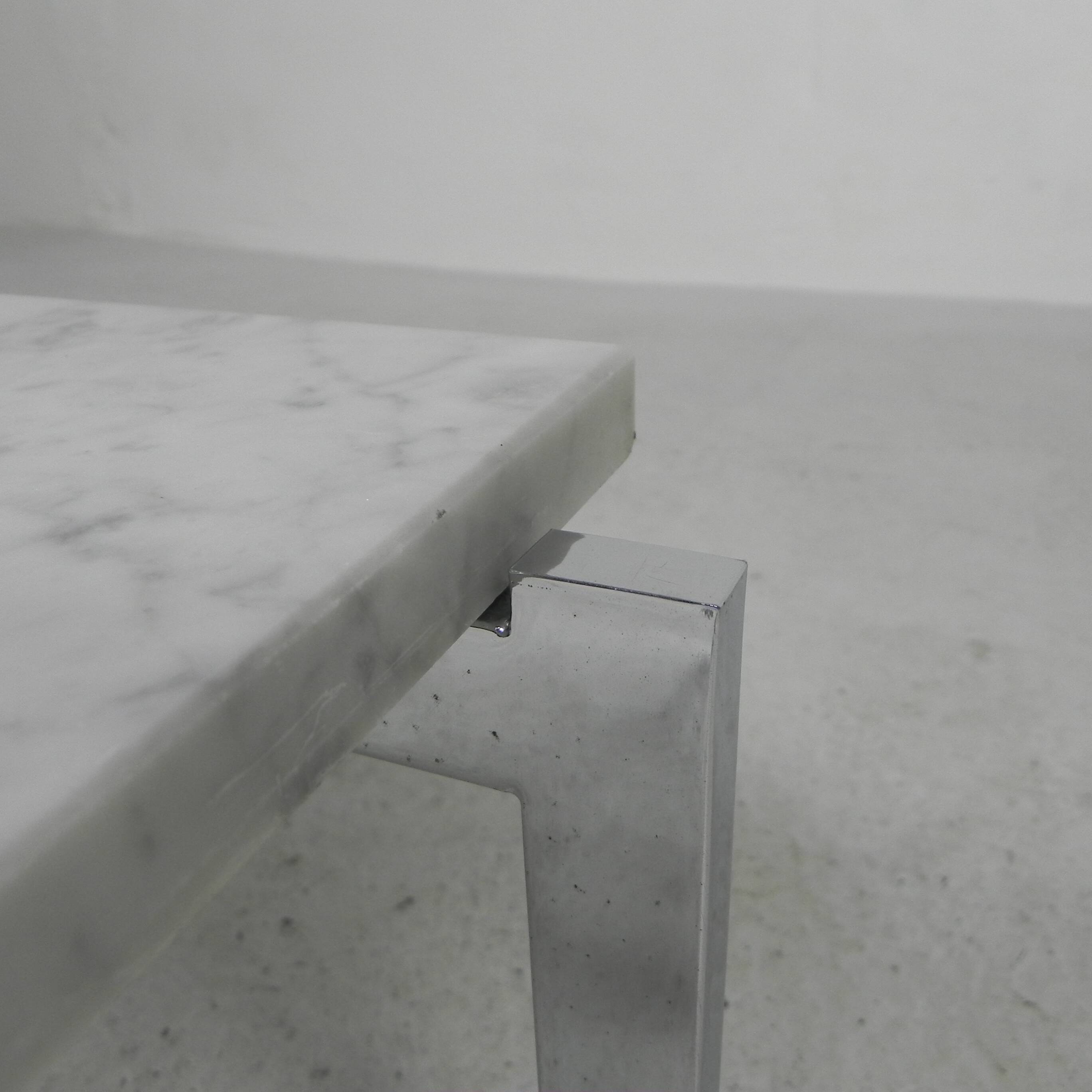 Coffee table with Carrara marble top 60 x 60 cm, 1970