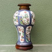Lamp base, Chinese porcelain, Kangxi style, late 19th century.