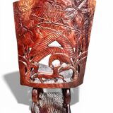 Pair of carved African armchairs