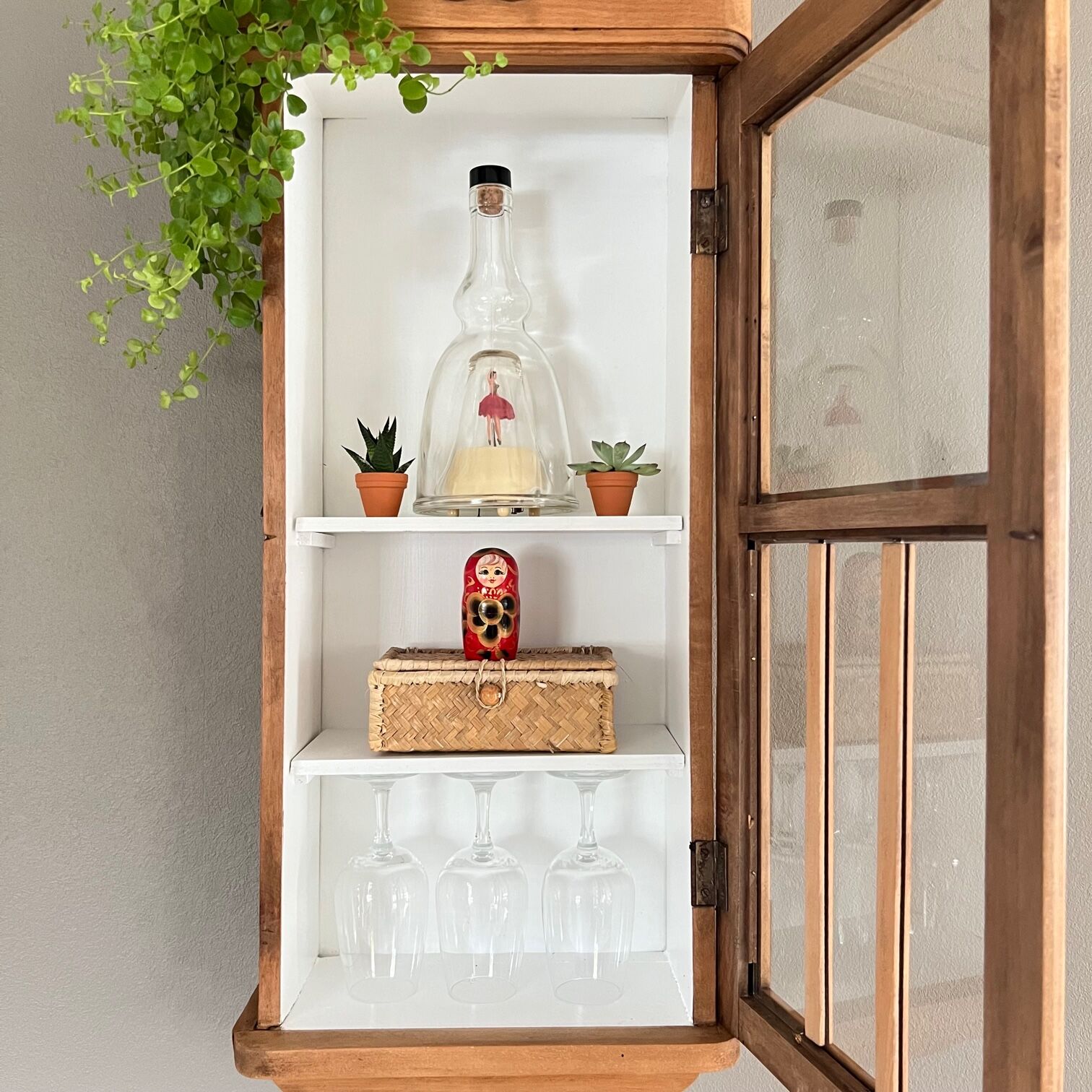 Restored art deco wooden showcase