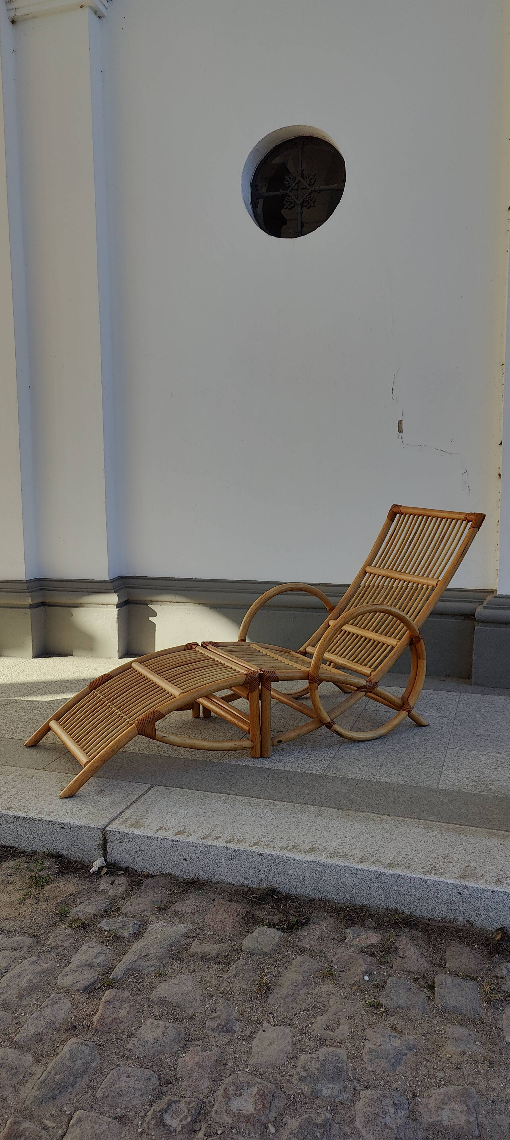 bamboo chair and footstool