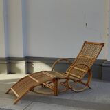 Fauteuil et repose-pieds en bambou