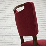 1960s, set of 6 pcs Danish dining chairs by Slagelse Møbelværk, wool.