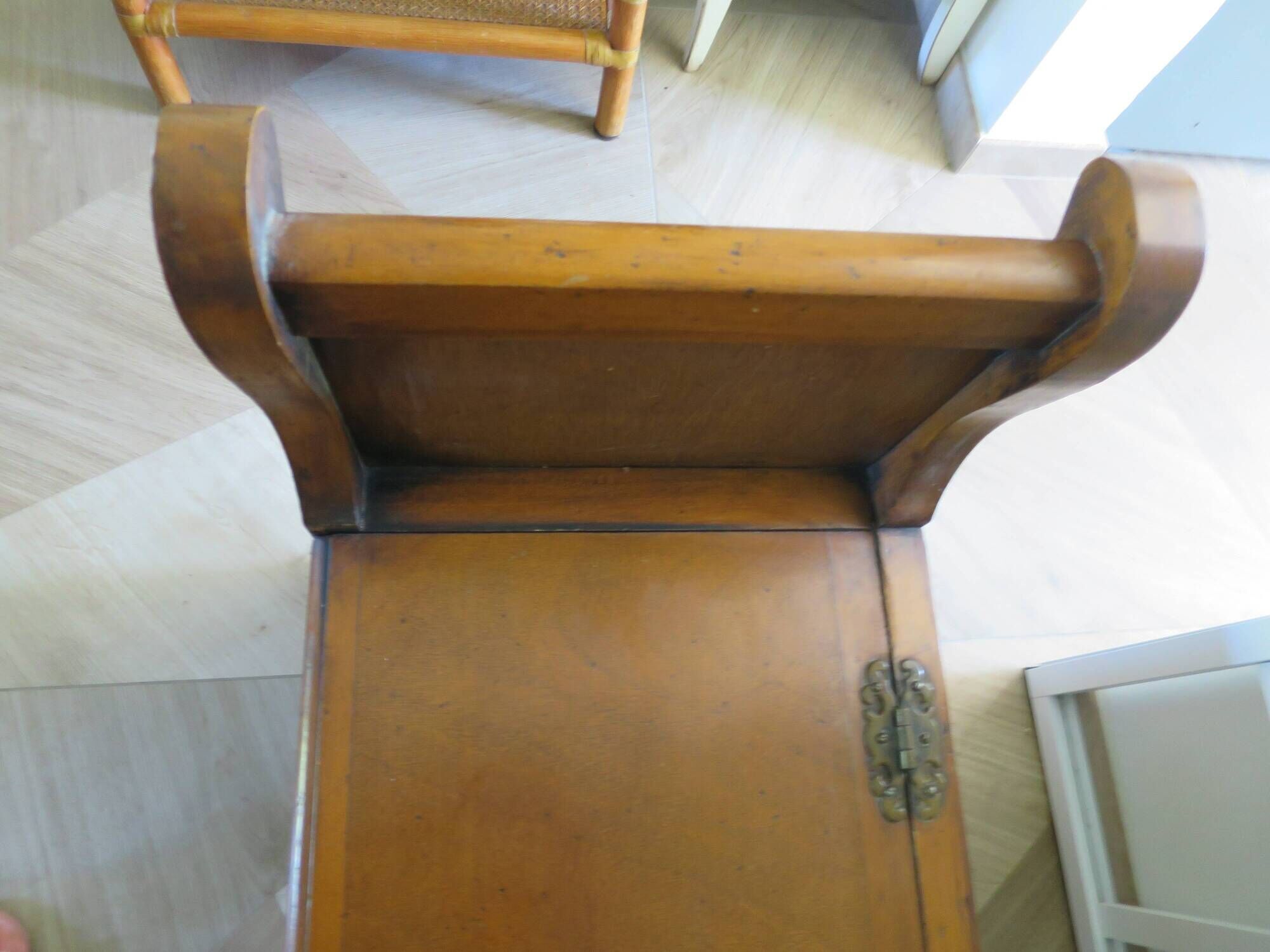 Rare entrance bench - Old chest bench - toy chest - oak color
