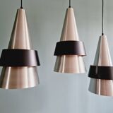 Lot de 3 suspensions scandinaves en aluminium, J. Hammerborg,  1960