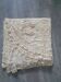 vintage crochet plaid blanket 236cm by 170cm beige color