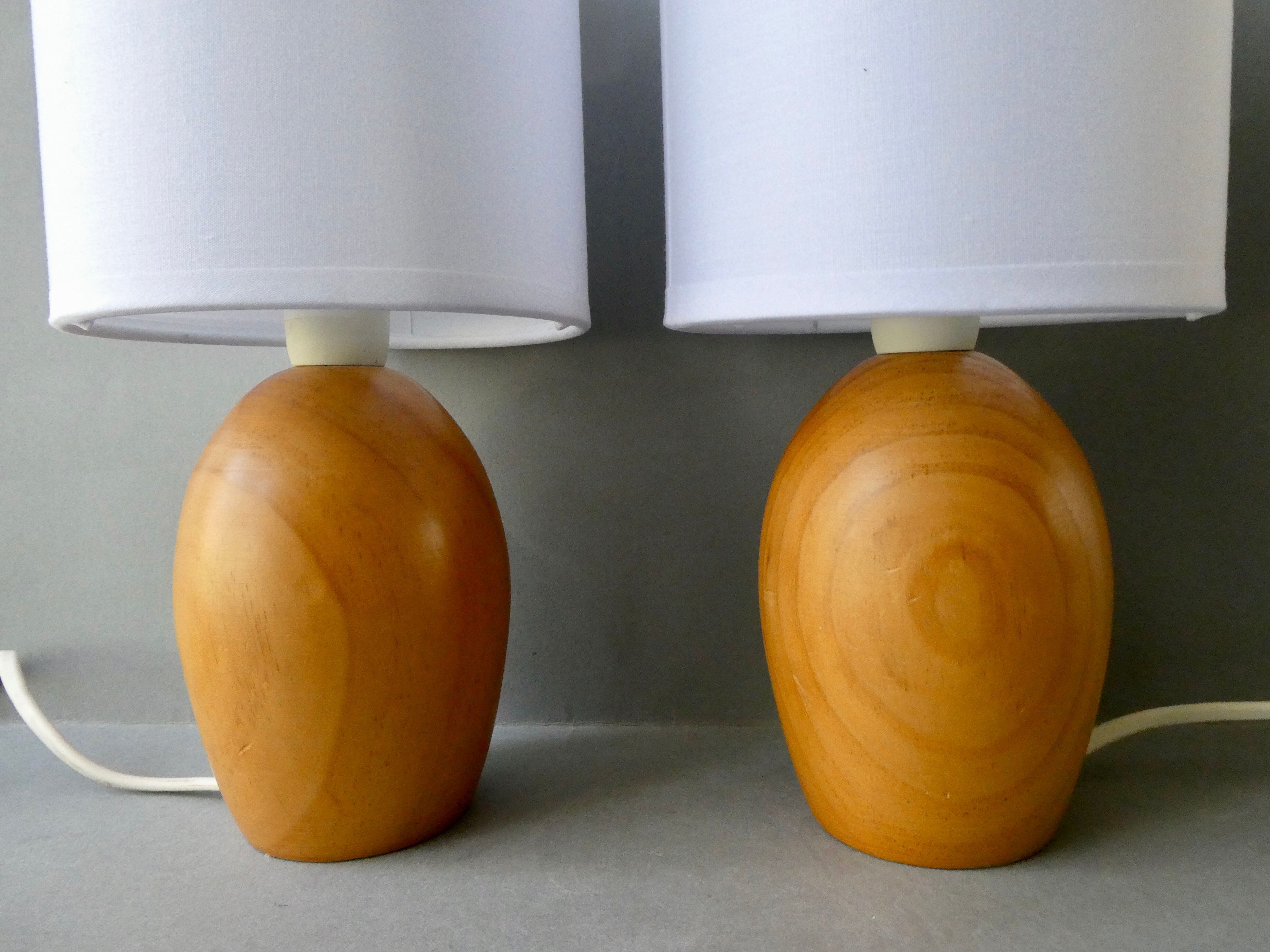 Pair of pine lamps, 80s