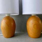 Pair of pine lamps, 80s