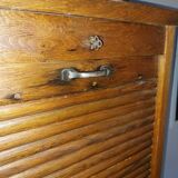 Vintage oak curtain filing cabinet (double)