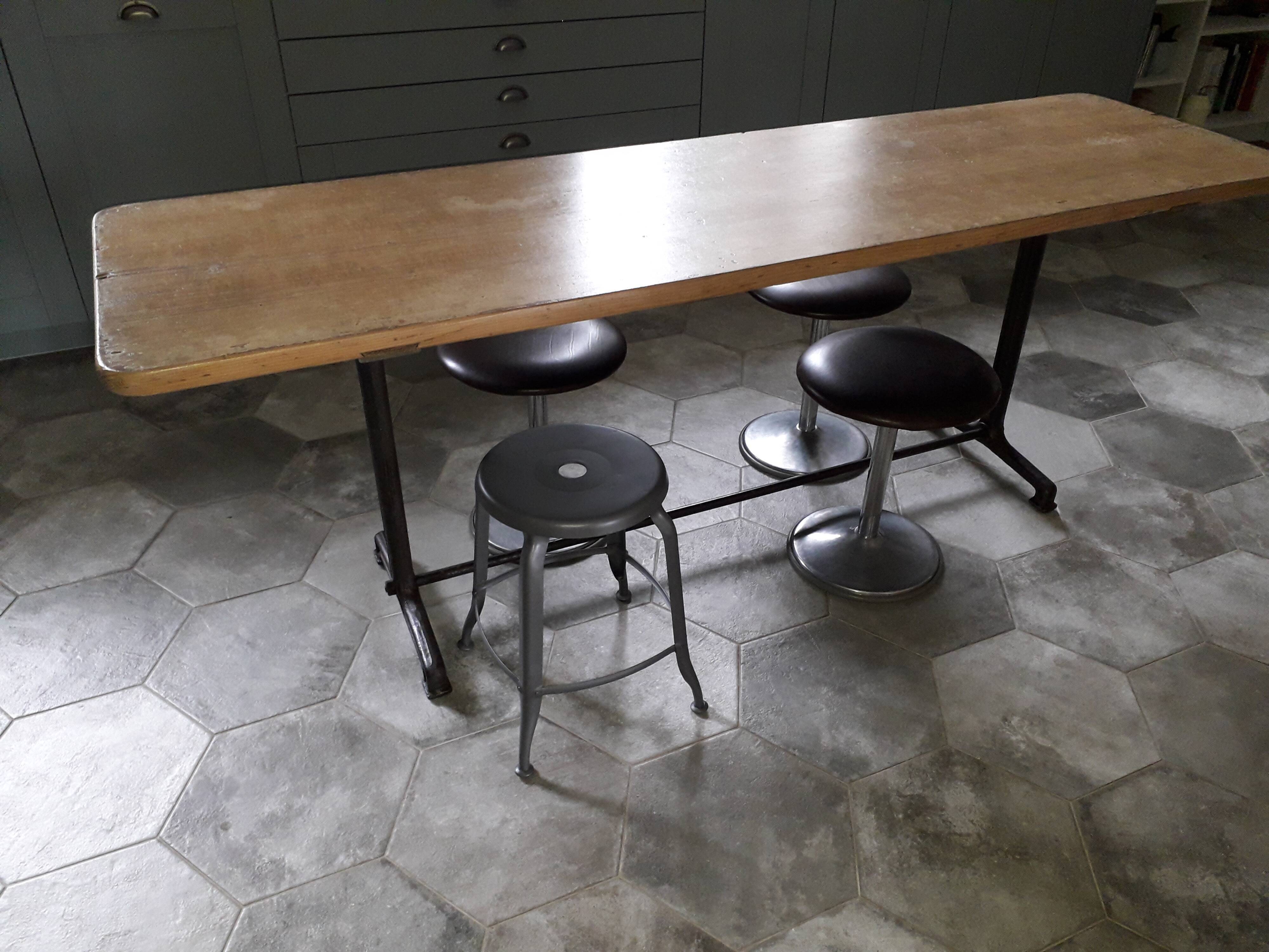 Industrial stool in crude steel