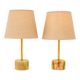 Mid-century modern Italian onyx and brass table lamps, set of 2