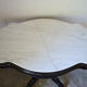 Table violon Napoléon III en bois noirci et marbre blanc, XIXe siècle