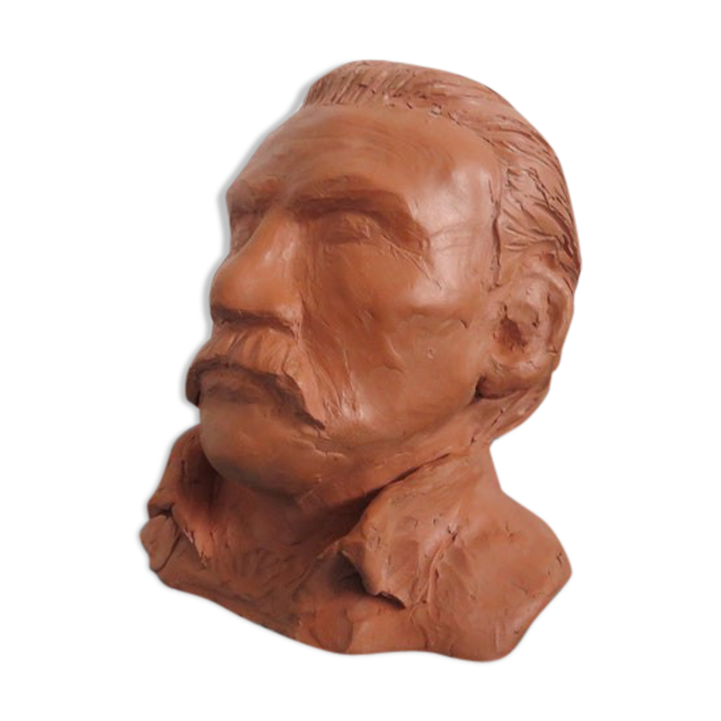 Ancient terracotta bust statue