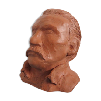 Ancient terracotta bust statue