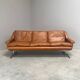 Cognac leather ESA lounge sofa, Denmark 1970s