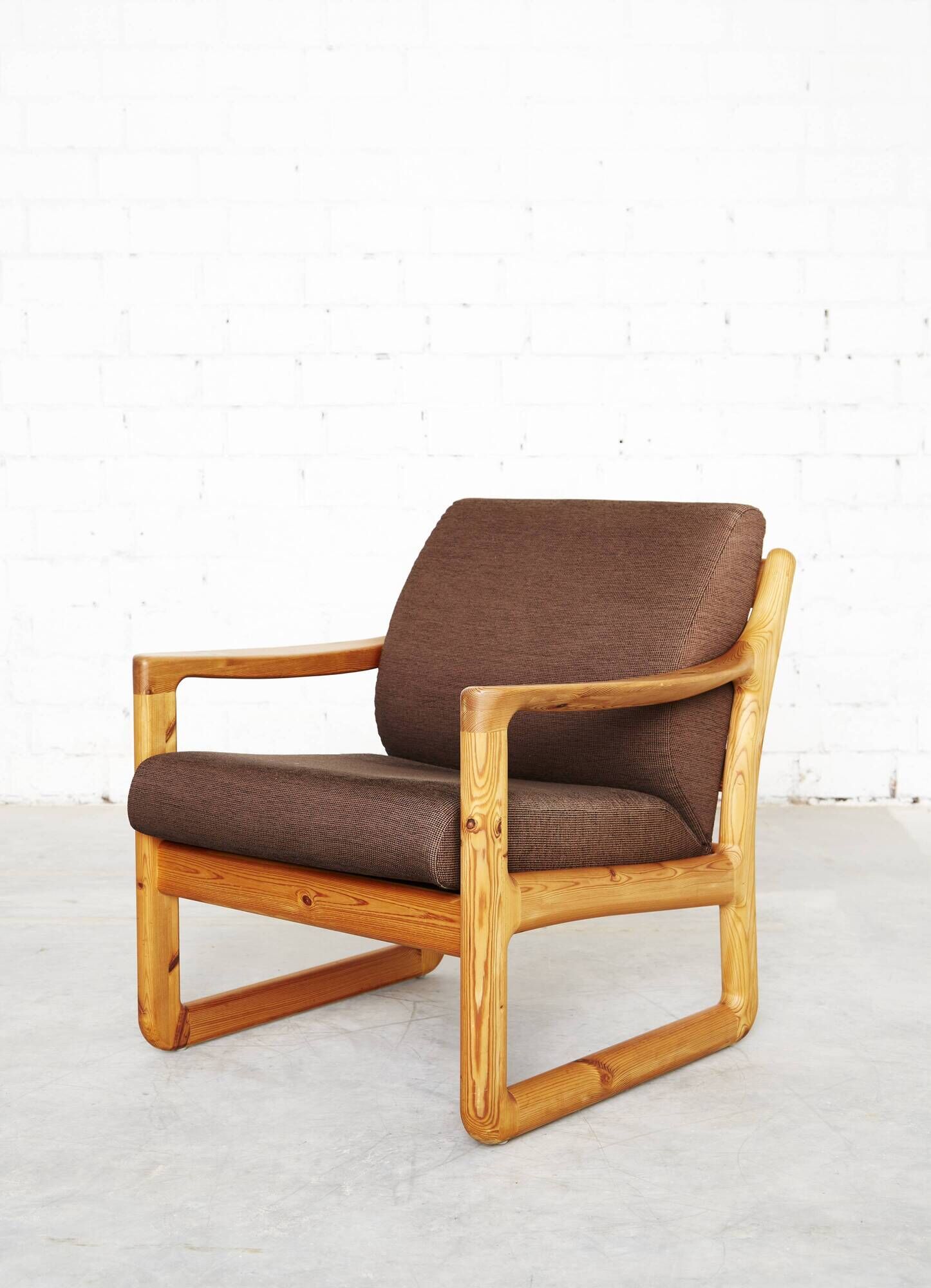 Danish Modern Pine  Armchair & Stool  by C. F. C. Silkeborg