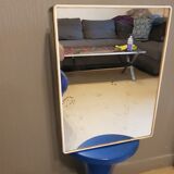 Vintage wax metal medicine cabinet.