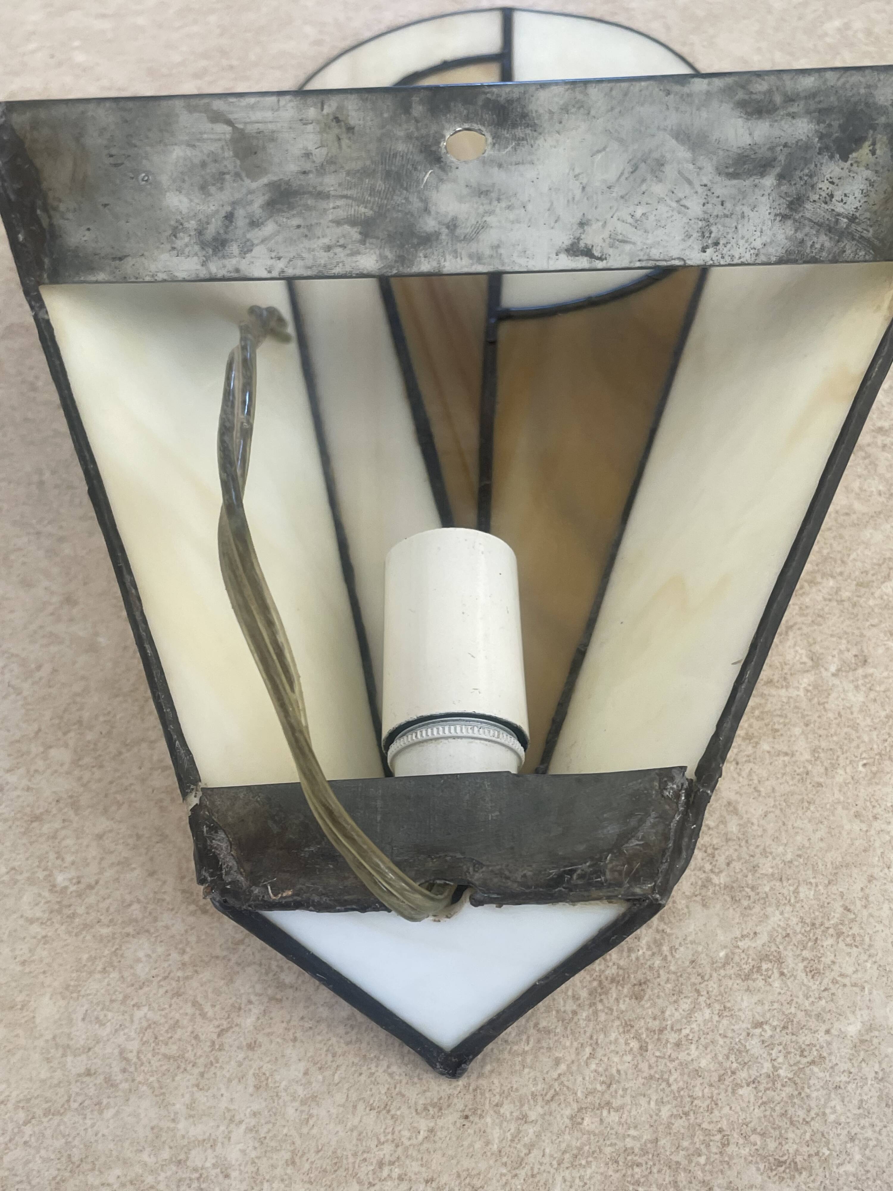 Stained glass wall lamp, Tiffany style, Art Deco design.