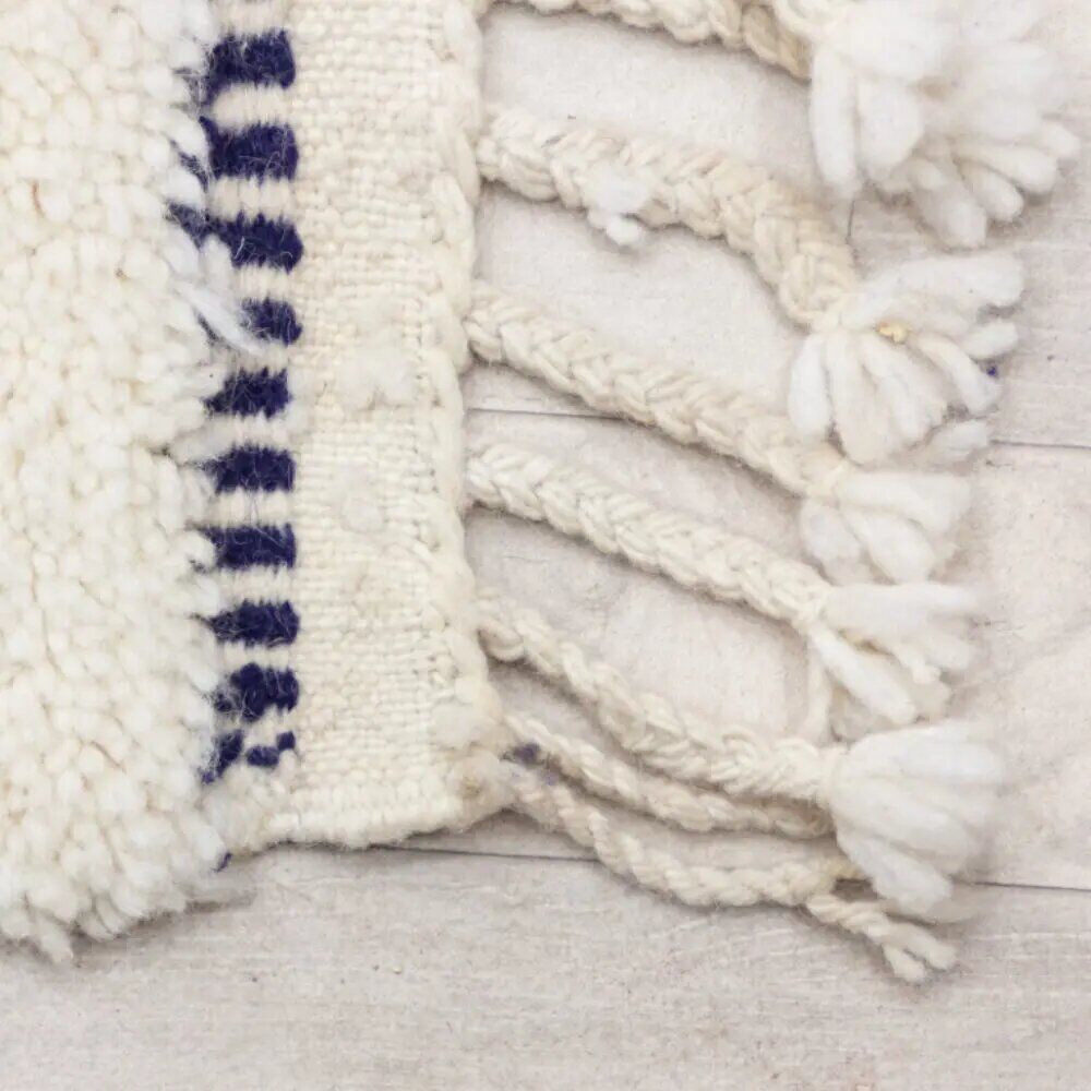 Minimalist Navy Wool Rug — Design with Greek Border