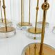 Set of 15 Scandinavian candle holders in brass and glass, Gunnar Ander, Ystad Met