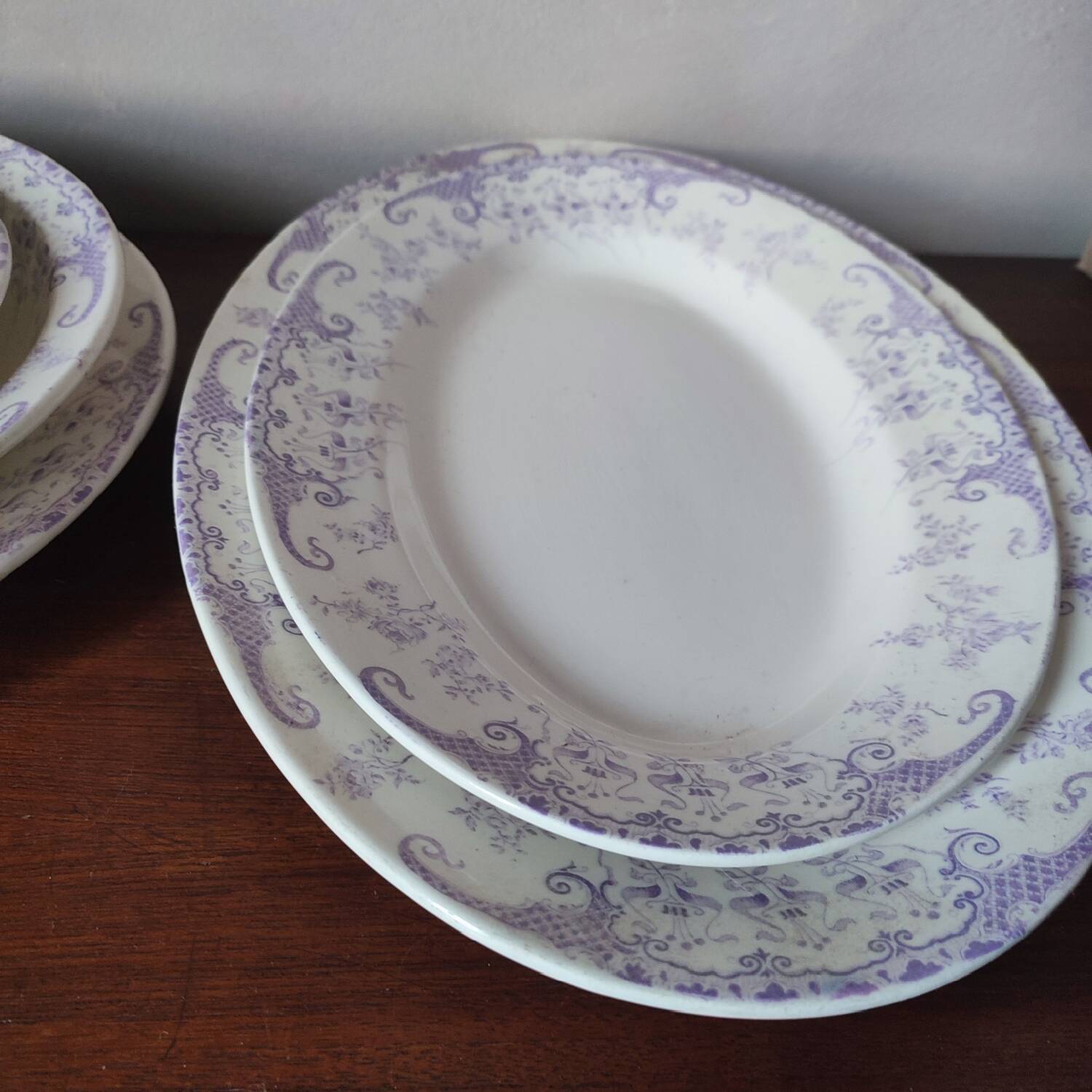 5 Longwy earthenware serving dishes