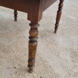 Oval Burgundy Farm Table in solid oak 19th