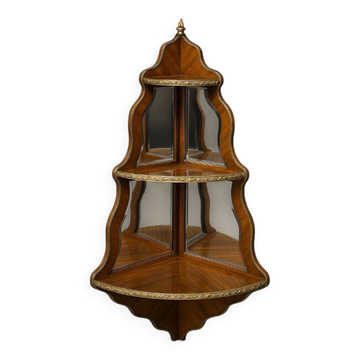 Vitrine d’angle en bois de rose époque Napoléon III