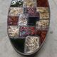 Ceramic and steel elliptical table
