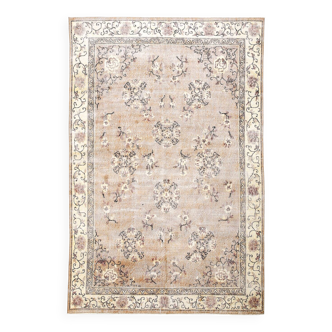 7x10 Turkish All-Over Floral Vintage Rug, 206x313Cm