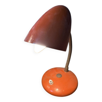 Vintage orange desk lamp – flexible neck – 50s-60s