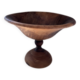Coupe sur pied / Compotier artisanal en bois tourné (Bois d'olivier)