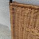 Black metal and rattan bed frame